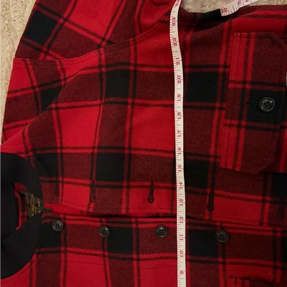 NWOT Filson Red and Black Plaid Bomber Jacket